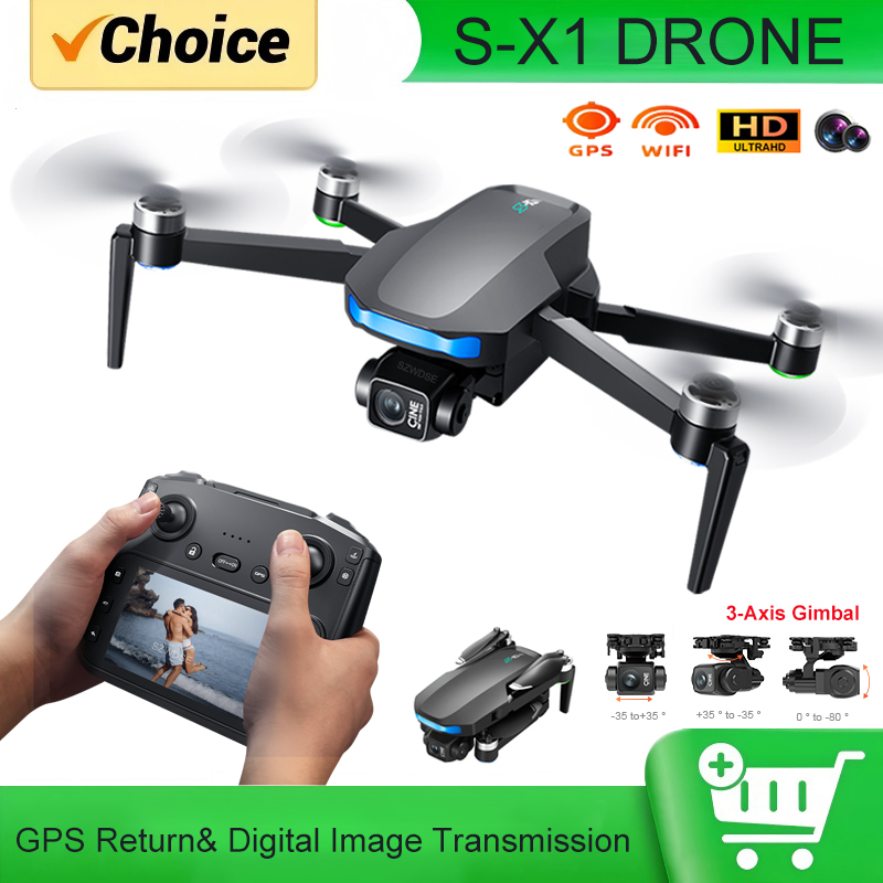 Rc Helicopter Electric - S-X1 MAX GPS Drone with 3-Axis